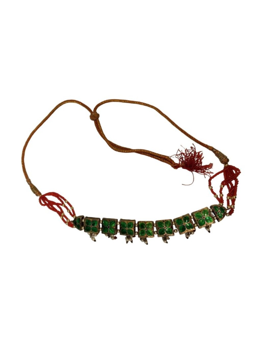 Meenakari Choker Belt Headpiece Bollywood Spiritual Family Fertility Prosperity - Picture 4 of 12